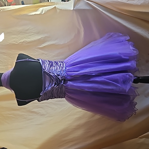 Fabuluxe Couture Bling Purple Short A-Line Dress - Picture 2 of 2